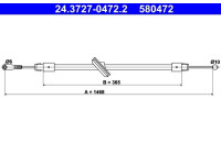 Cable, parking brake 24.3727-0472.2 ATE