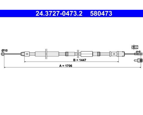 Cable, parking brake 24.3727-0473.2 ATE