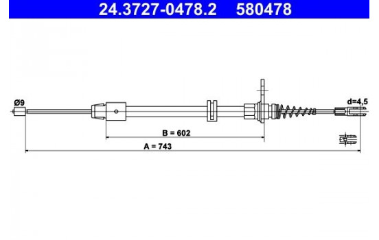 Cable, parking brake 24.3727-0478.2 ATE