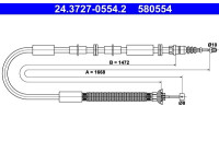 Cable, parking brake 24.3727-0554.2 ATE