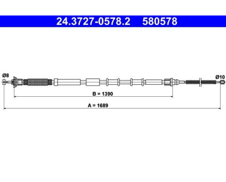 Cable, parking brake 24.3727-0578.2 ATE