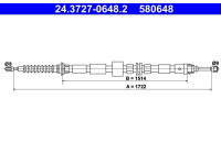 Cable, parking brake 24.3727-0648.2 ATE