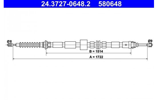 Cable, parking brake 24.3727-0648.2 ATE