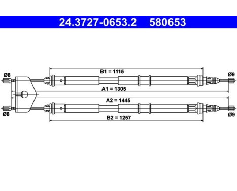 Cable, parking brake 24.3727-0653.2 ATE