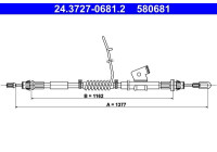 Cable, parking brake 24.3727-0681.2 ATE