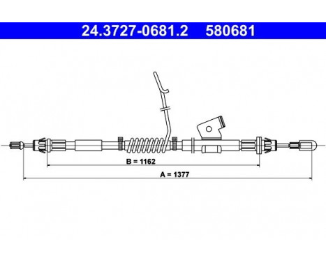 Cable, parking brake 24.3727-0681.2 ATE