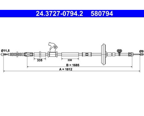 Cable, parking brake 24.3727-0794.2 ATE