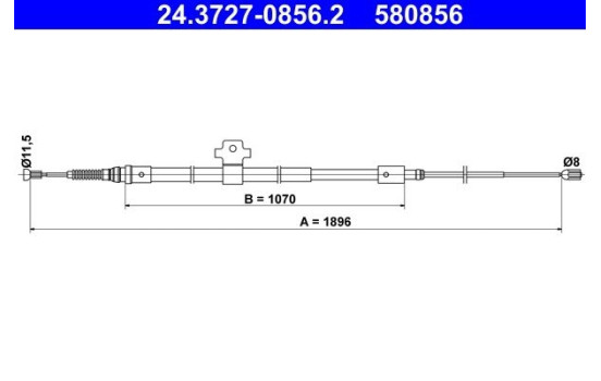 Cable, parking brake 24.3727-0856.2 ATE