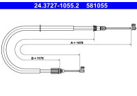 Cable, parking brake 24.3727-1055.2 ATE