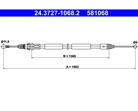 Cable, parking brake 24.3727-1068.2 ATE