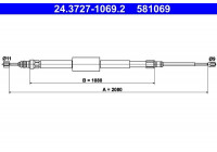 Cable, parking brake 24.3727-1069.2 ATE