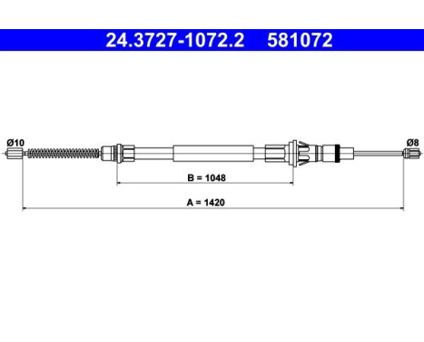 Cable, parking brake 24.3727-1072.2 ATE