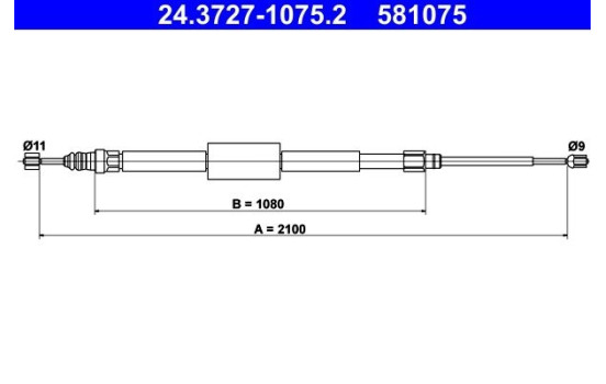 Cable, parking brake 24.3727-1075.2 ATE