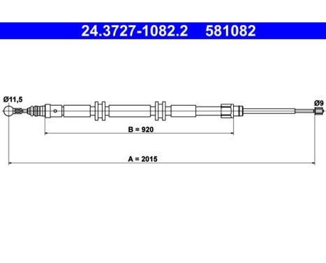 Cable, parking brake 24.3727-1082.2 ATE Cable, parking brake 24.3727-1082.2 ATE