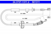 Cable, parking brake 24.3727-1311.2 ATE