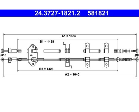 Cable, parking brake 24.3727-1821.2 ATE
