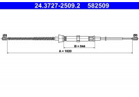Cable, parking brake 24.3727-2509.2 ATE