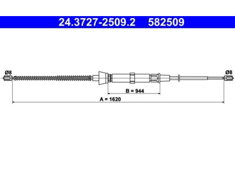 Cable, parking brake 24.3727-2509.2 ATE