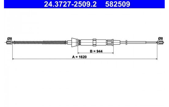 Cable, parking brake 24.3727-2509.2 ATE
