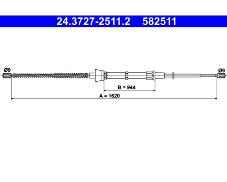 Cable, parking brake 24.3727-2511.2 ATE