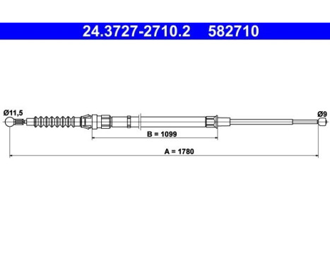 Cable, parking brake 24.3727-2710.2 ATE