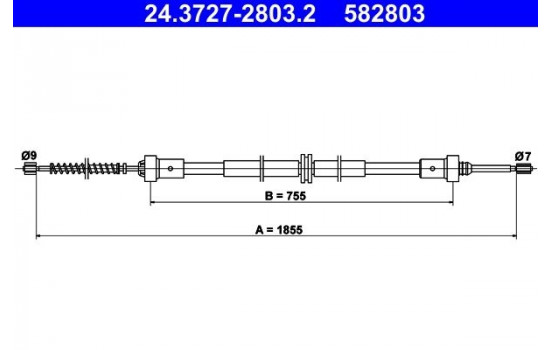 Cable, parking brake 24.3727-2803.2 ATE