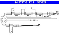 Cable, parking brake 24.3727-3122.2 ATE