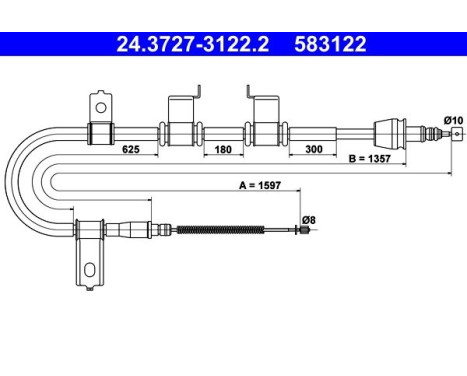 Cable, parking brake 24.3727-3122.2 ATE