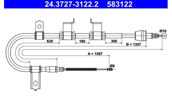 Cable, parking brake 24.3727-3122.2 ATE