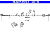 Cable, parking brake 24.3727-3126.2 ATE