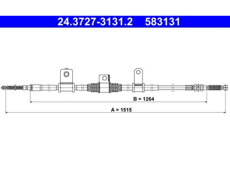 Cable Pull, parking brake 24.3727-3131.2 ATE
