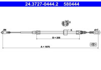 Pull cable, parking brake 24.3727-0444.2 ATE