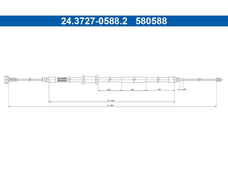 Pull cable, parking brake 24.3727-0588.2 ATE