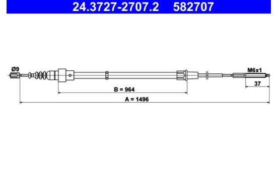 Pull cable, parking brake 24.3727-2707.2 ATE