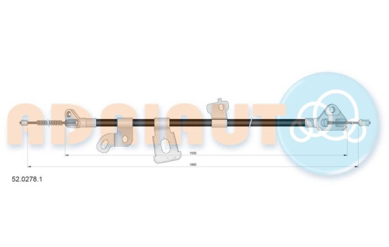 Pull cable, parking brake