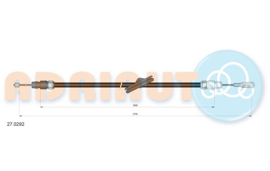 Pull cable, parking brake