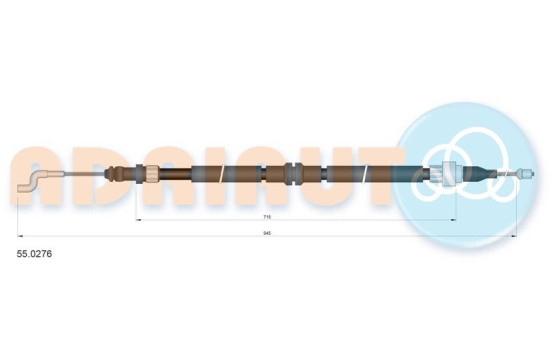 Pull cable, parking brake