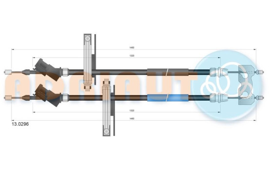 Pull cable, parking brake