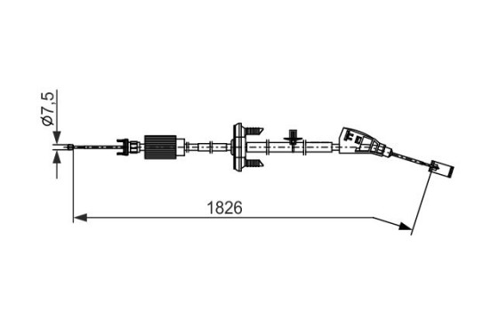 Pull cable, parking brake