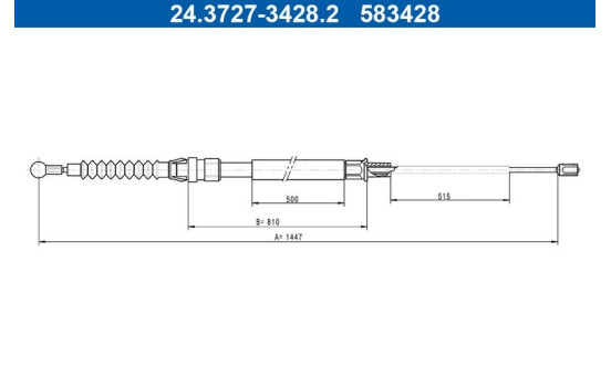 Tow cable, parking brake 24.3727-3428.2 ATE, Image 2