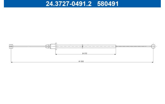 Traction cable, parking brake 24.3727-0491.2 ATE