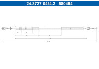 Traction cable, parking brake 24.3727-0494.2 ATE
