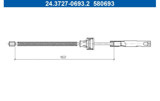Traction cable, parking brake 24.3727-0693.2 ATE