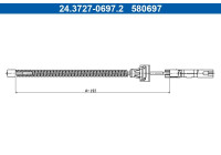 Traction cable, parking brake 24.3727-0697.2 ATE