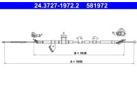 Traction cable, parking brake 24.3727-1972.2 ATE
