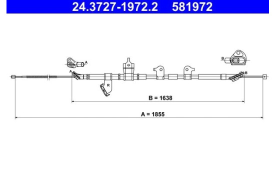 Traction cable, parking brake 24.3727-1972.2 ATE