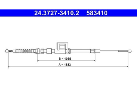 Traction cable, parking brake 24.3727-3410.2 ATE