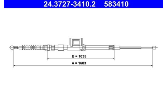 Traction cable, parking brake 24.3727-3410.2 ATE