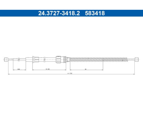 Traction cable, parking brake 24.3727-3418.2 ATE