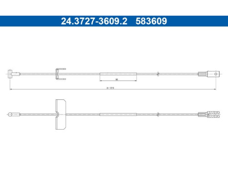 Traction cable, parking brake 24.3727-3609.2 ATE